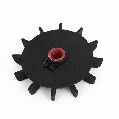 Harfington 14mm Inner Diameter Plastic 12 Impeller Motor Fan Vane Wheel Replacement Black