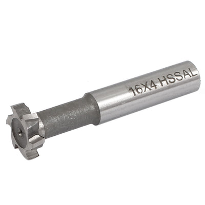 Harfington 16mm Cutting Dia 4mm Cutting Depth 6 Flutes Straight Shank T Slot End Mill
