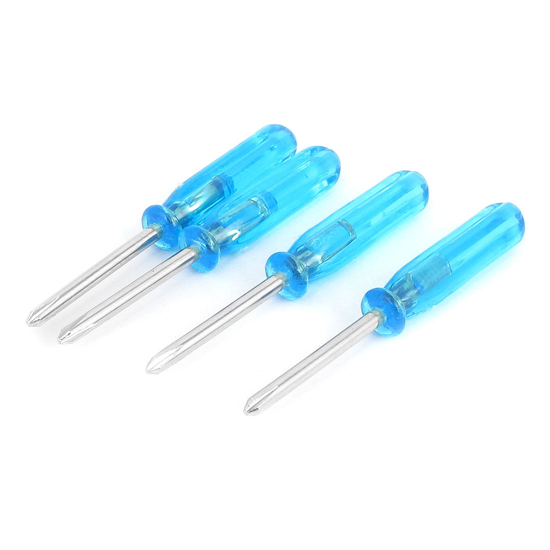 Harfington Blue Plastic Handle 45mmx2mm Crosshead Precision Stubby Mini Pocket Screwdriver 4 Pcs