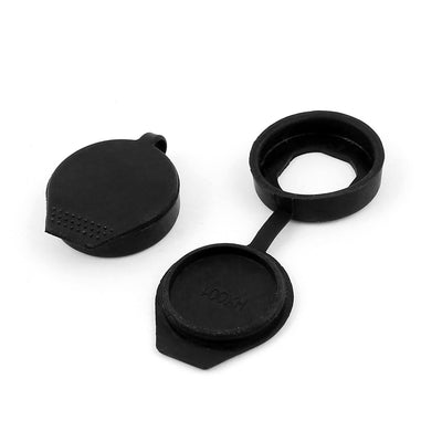 Harfington 15 Pcs Rubber Key Panel Cam Lock Dust Waterproof Cover Black