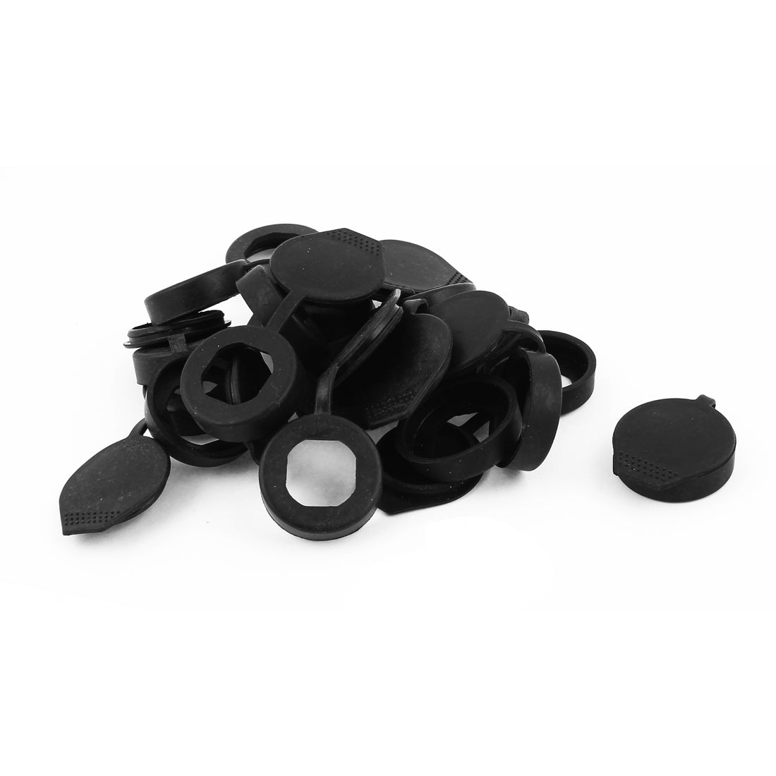 Harfington 15 Pcs Rubber Key Panel Cam Lock Dust Waterproof Cover Black