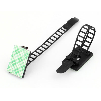Harfington 15 Pcs 90mm Length Adjustable Self-adhesive Cable Clamp Clip 25x18MM