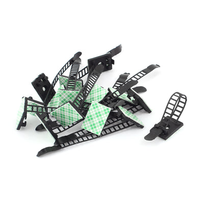Harfington 15 Pcs 90mm Length Adjustable Self-adhesive Cable Clamp Clip 25x18MM