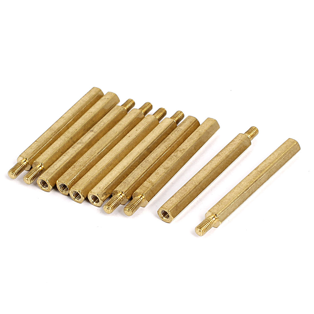 Harfington M3 Male to Female Thread Insulated Brass Standoff Hexagonal Spacer 38+6mm Long 10pcs