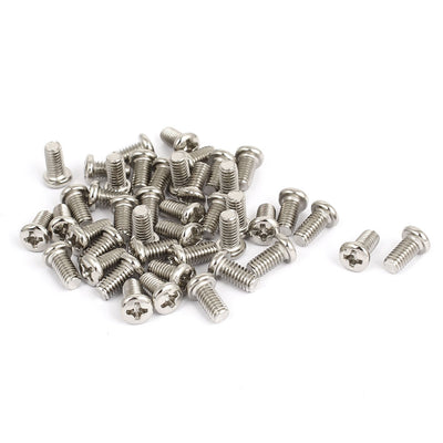 Harfington M4x8mm Thread 0.7mm Pitch Phillips Cross Head Bolt Machine Screw 40pcs