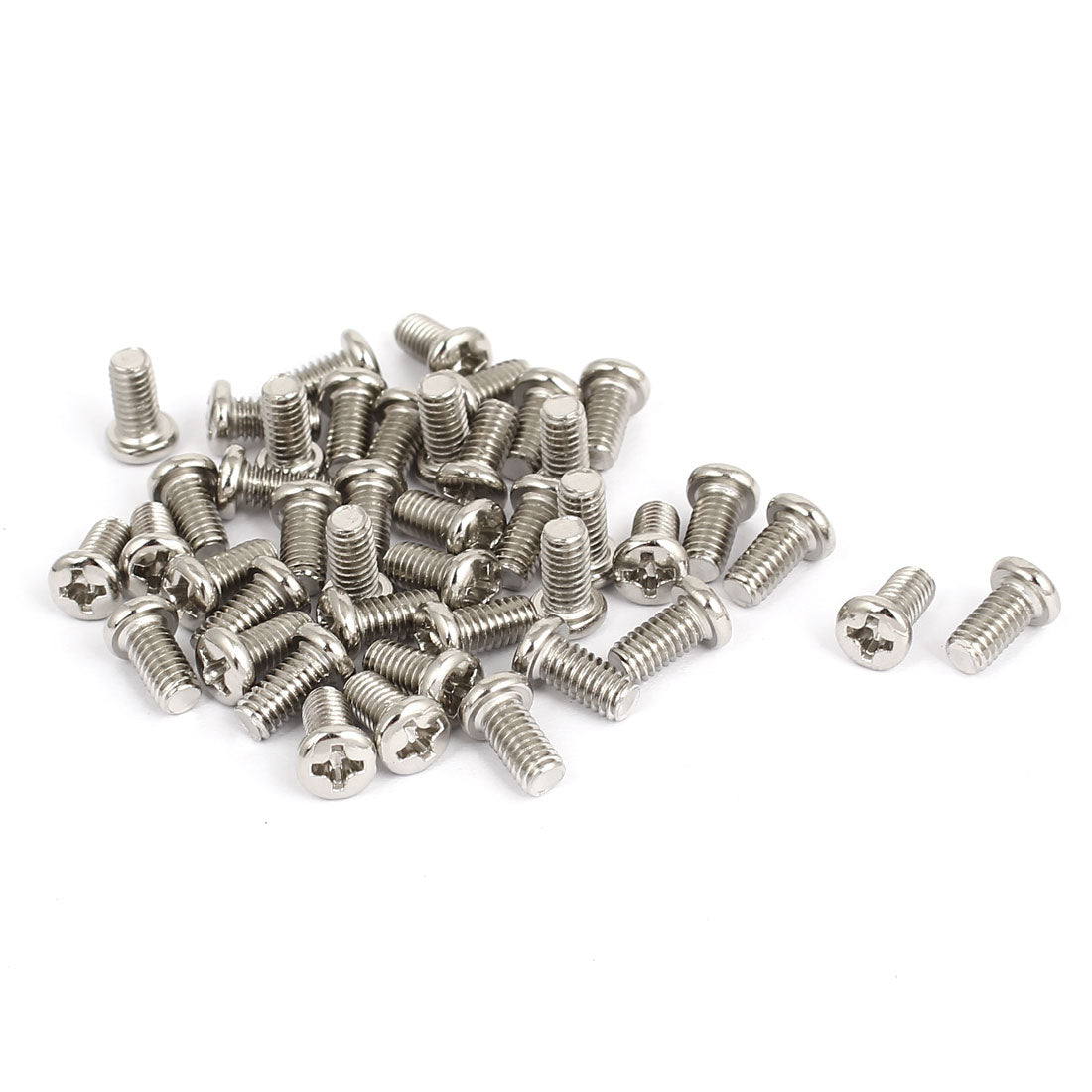 Harfington M4x8mm Thread 0.7mm Pitch Phillips Cross Head Bolt Machine Screw 40pcs