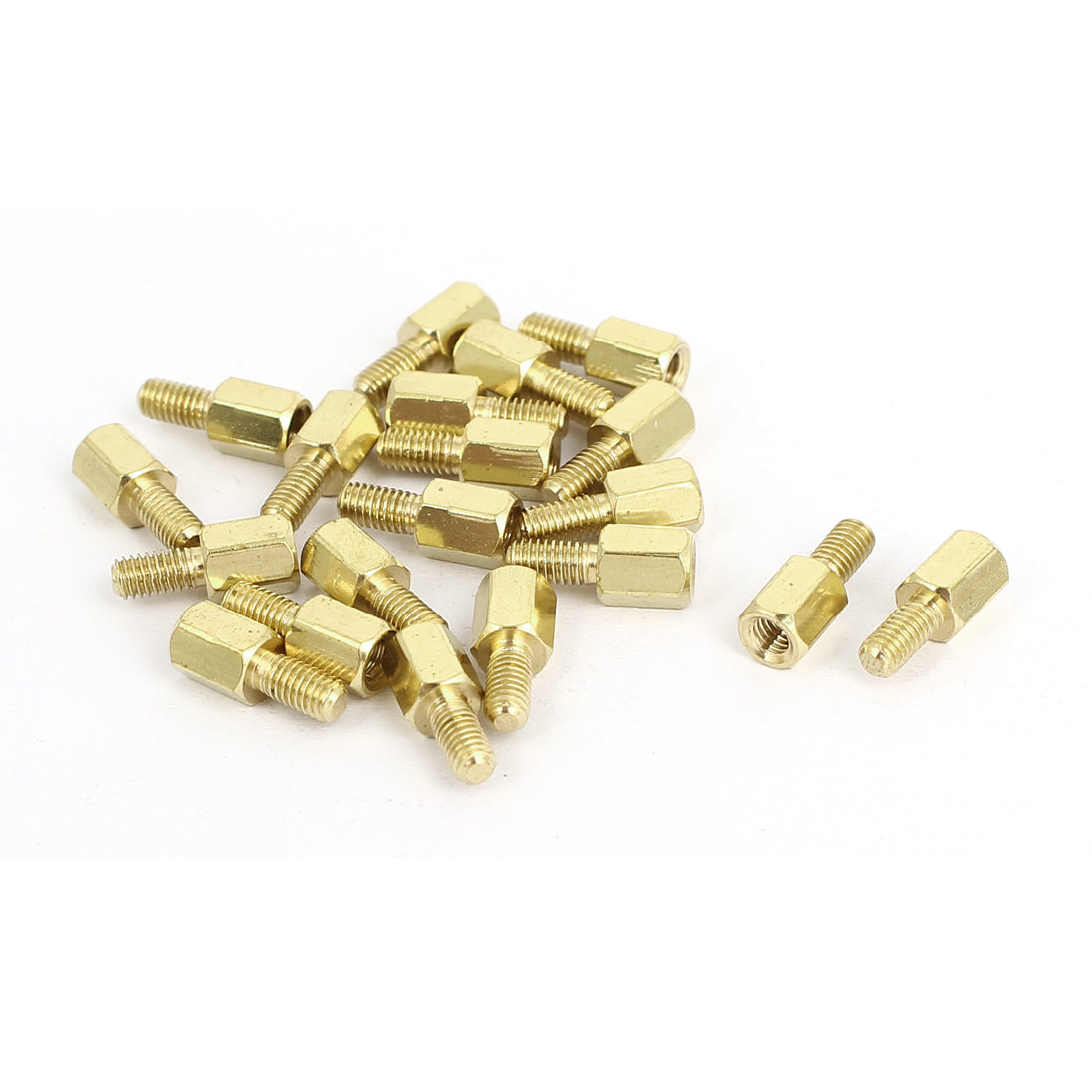 Harfington M3 Male/Female Thread Brass Hexagonal PCB Spacer Standoff Support 6mm+6mm 20pcs