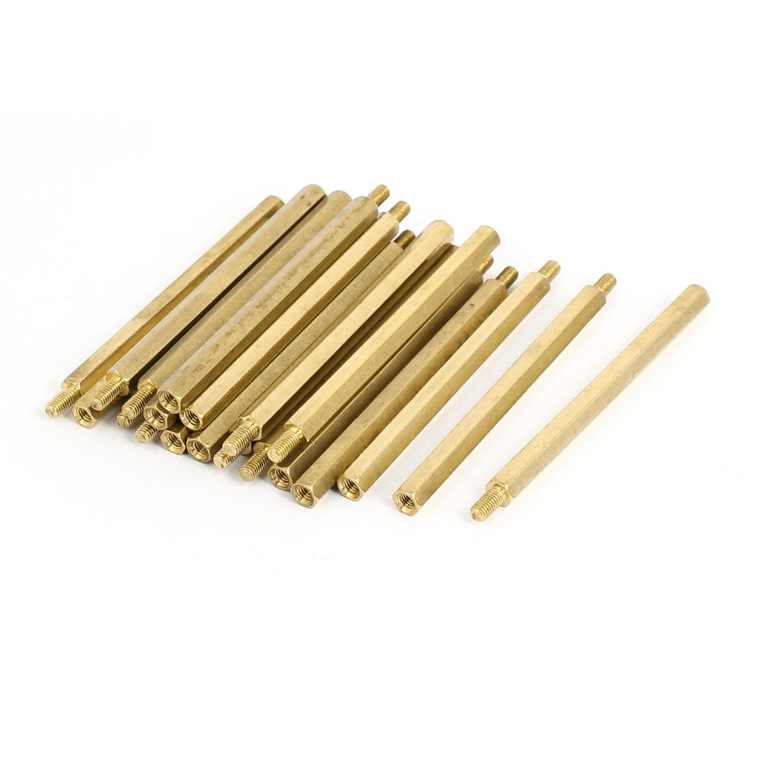 Harfington M3x60+6mm Male to Female Hexagonal Standoff Spacer Nuts Washers Brass Tone 20pcs