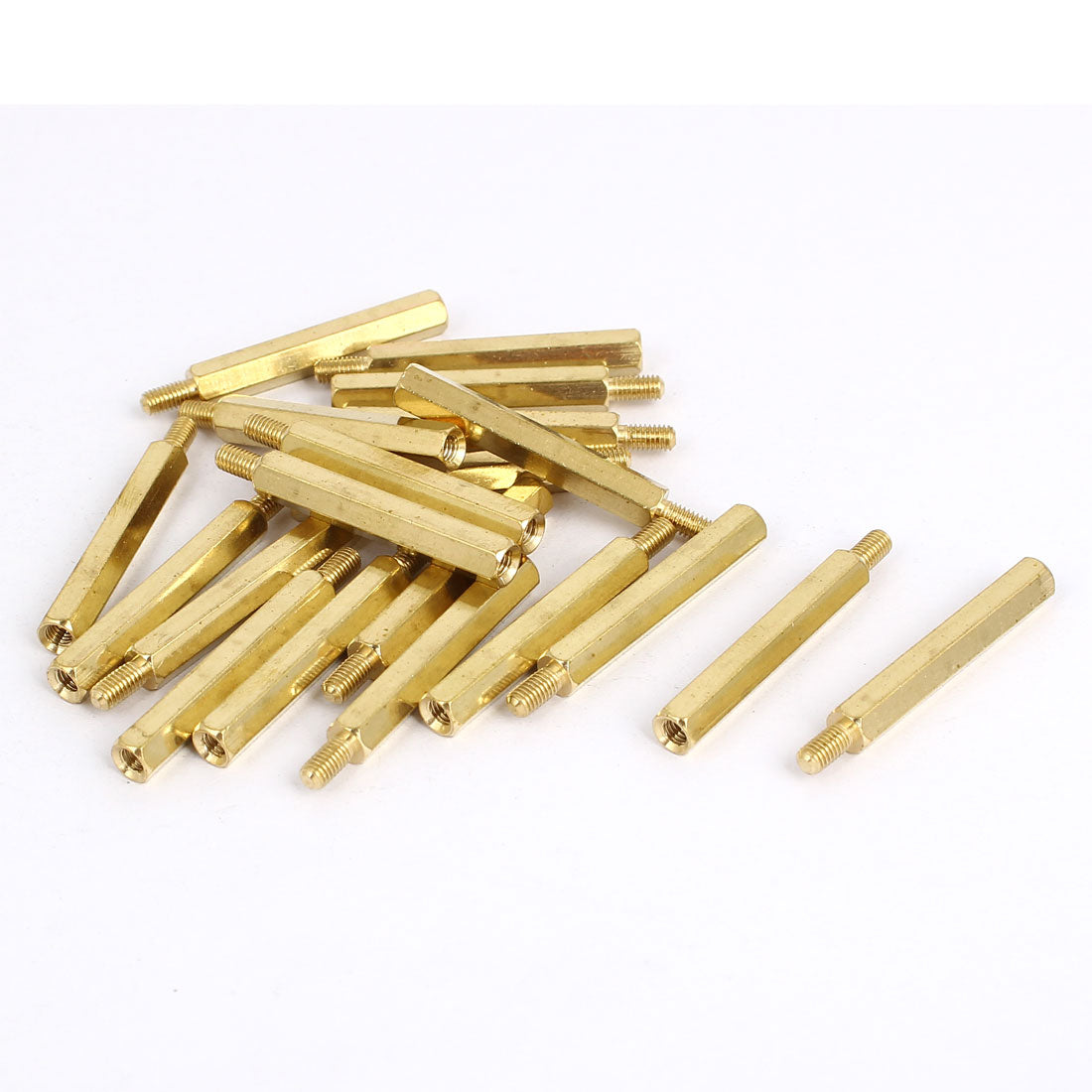 Harfington M3x30mm+6mm Brass Threaded Hex Hexagonal Male/Female Standoff Spacer Pillar 20pcs