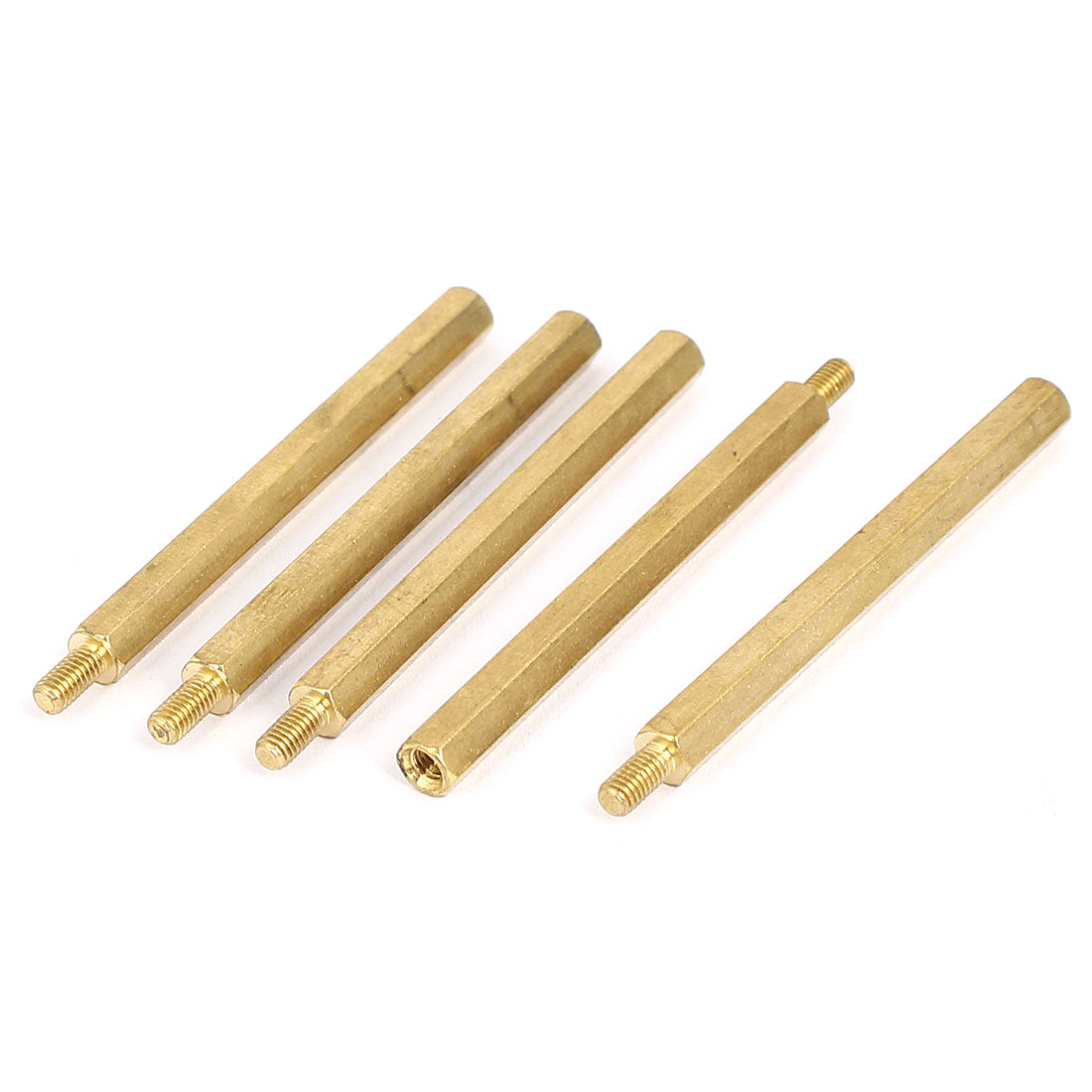 Harfington M3 Male/Female Thread Brass Hex Hexagonal PCB Spacer Standoff Support 50mm+6mm 5pcs