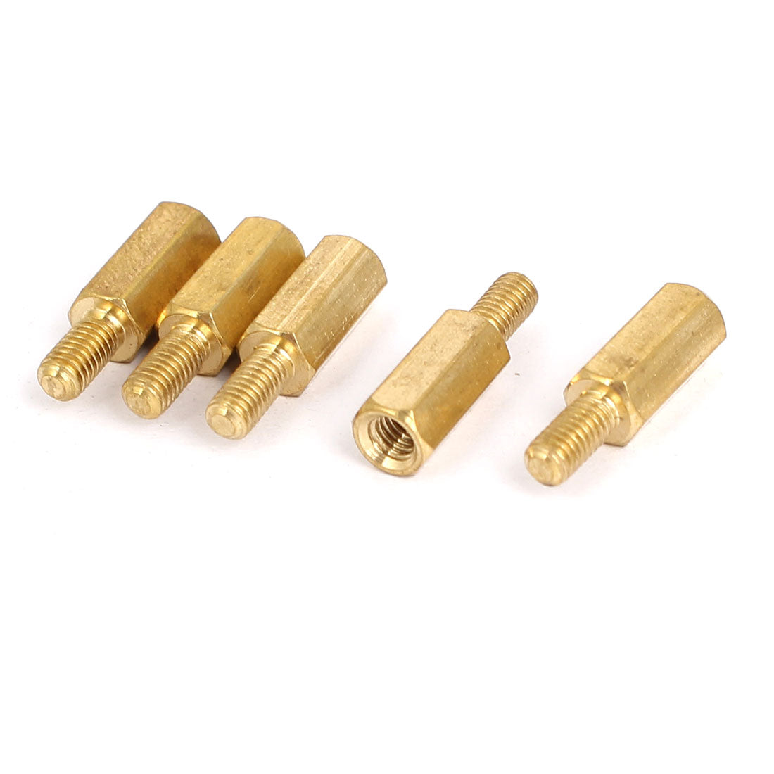 Harfington M3 Male to Female Thread Insulated Brass Standoff Hexagonal Spacer 10+6mm Long 5pcs