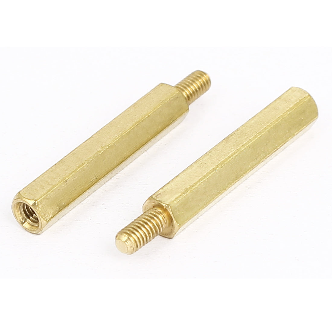 Harfington M3x25+6mm Male to Female Hexagonal Standoff Spacer Nuts Washers Brass Tone 20pcs