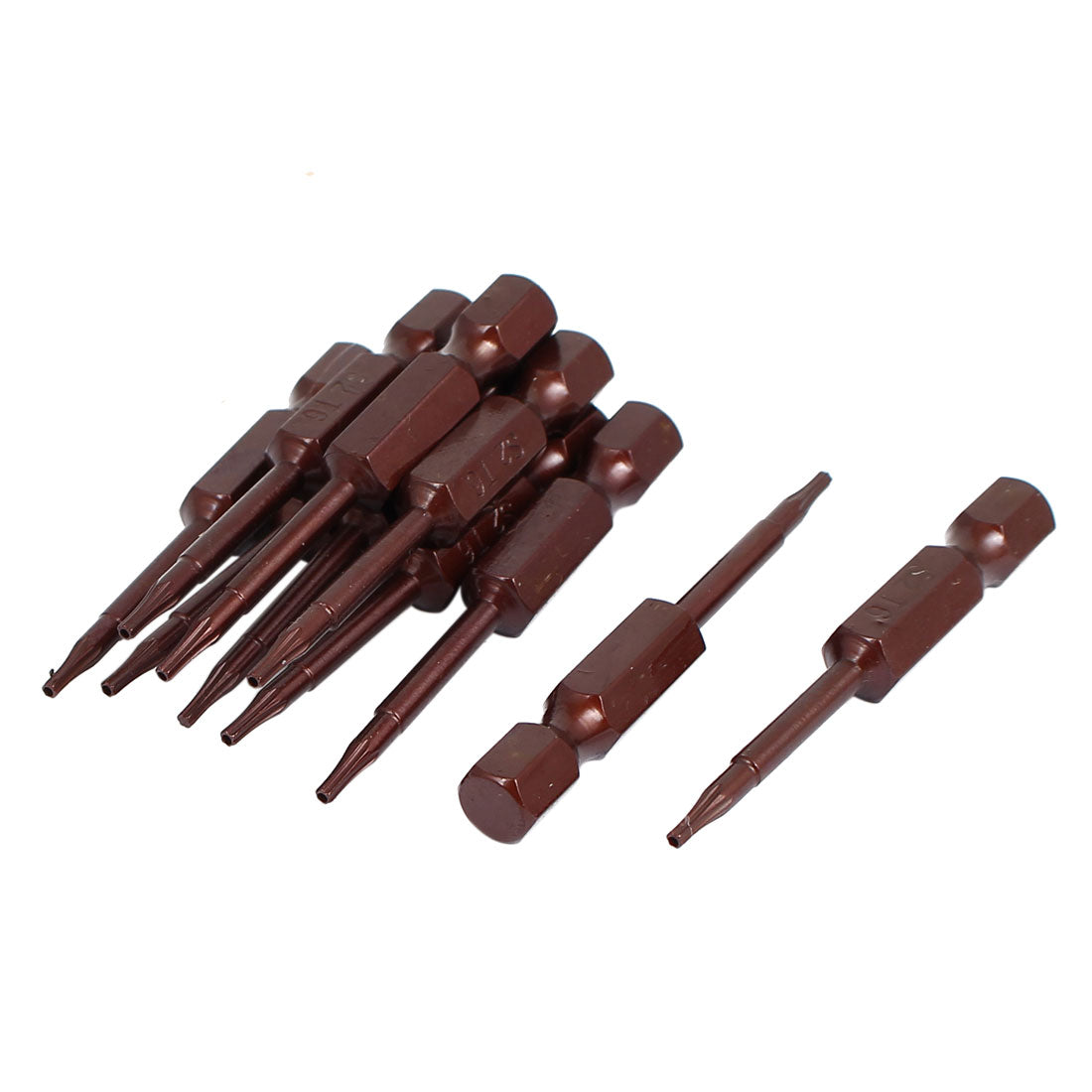 Harfington 1mm Tip 50mm Length 1/4" Shank TT6 S2 Steel Magnetic Torx Security Screwdriver Bits 10 Pcs