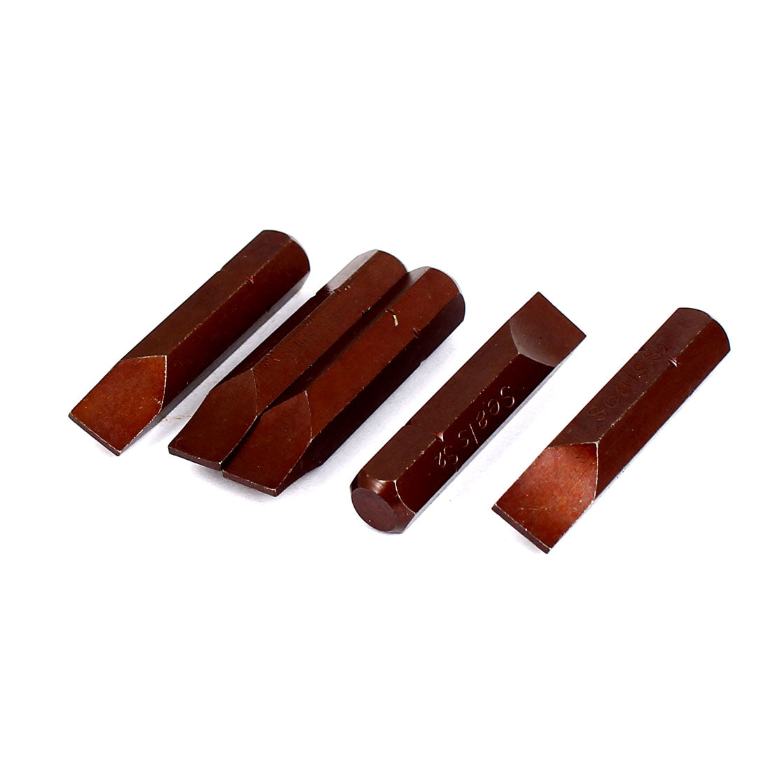 Harfington 8mm Tip 5/16" Shank Slotted Flat Head Screw Driver Bit Chocolate Color 5 Pcs