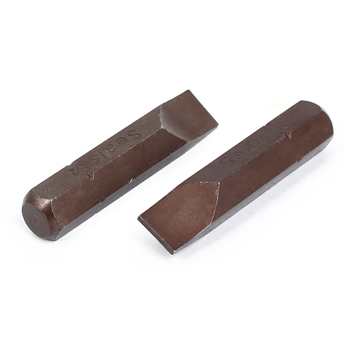 Harfington 38mm Length 8mm Tip 5/16" Shank Slotted Flat Head Screw Driver Bit 2 Pcs