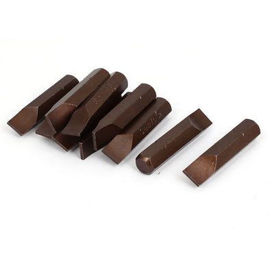 Harfington 38mm Length 8mm Tip 5/16" Shank Slotted Flat Head Screw Driver Bit Chocolate Color 10 Pcs