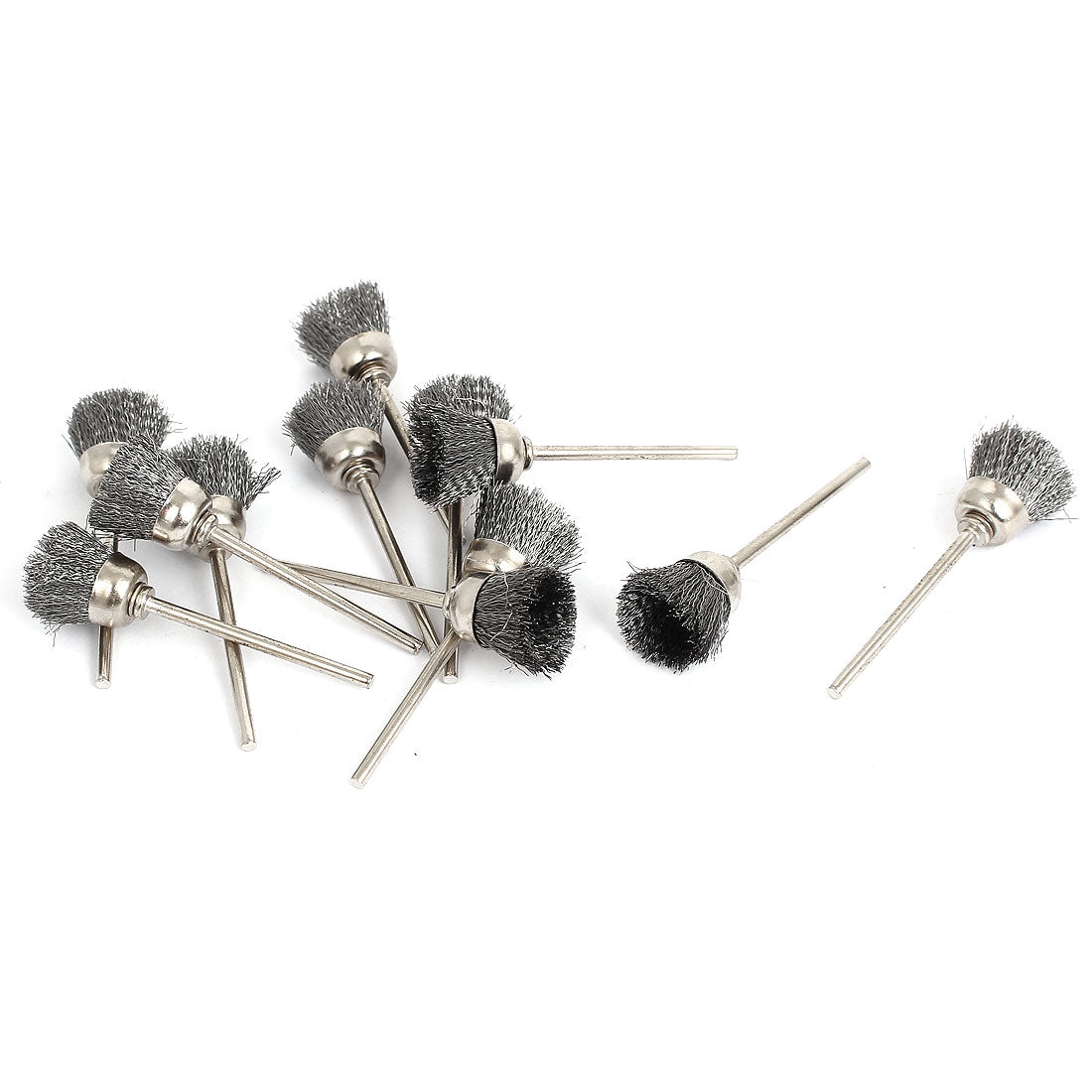 Harfington 2.3mm Shank Pen Shaped Rotary Tool Grinding Polishing Steel Wire Brush Gray 12Pcs