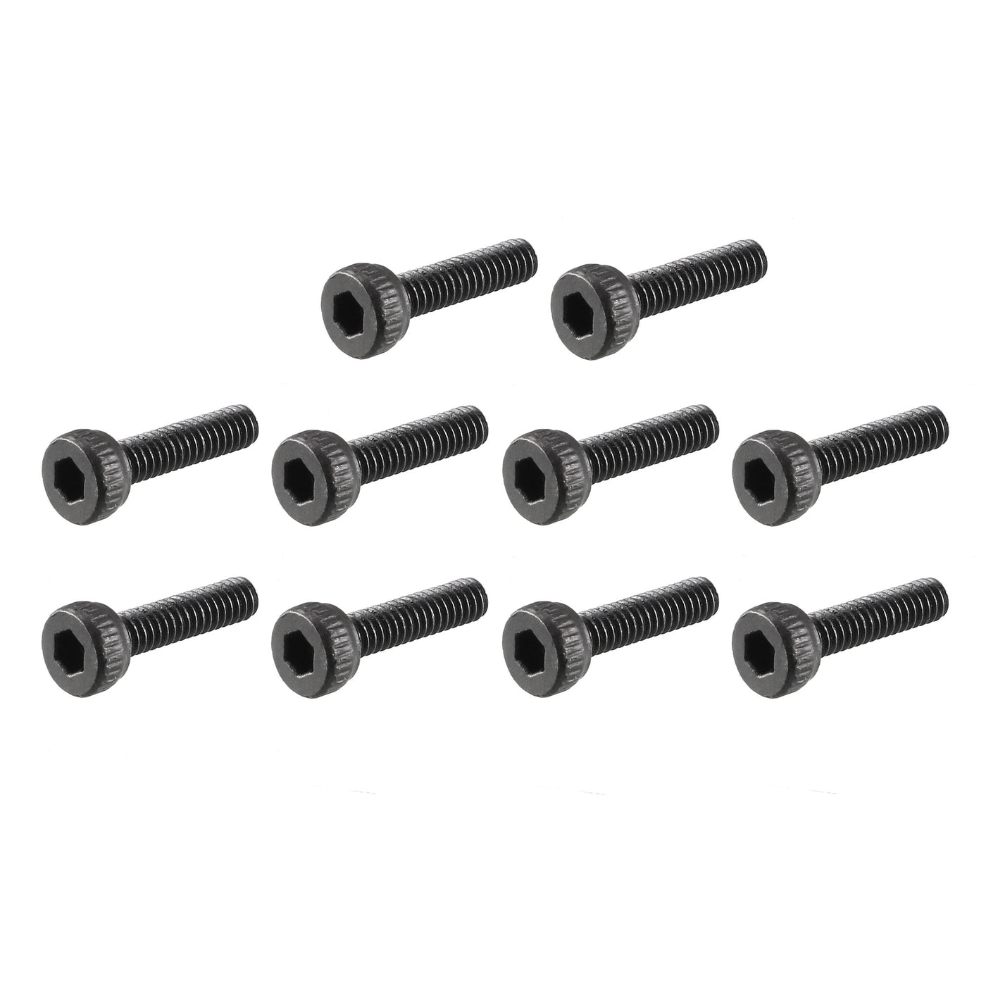 Harfington M2x8mm Alloy Steel Hex Bolt Socket Head Cap Machine Screws Black 50pcs