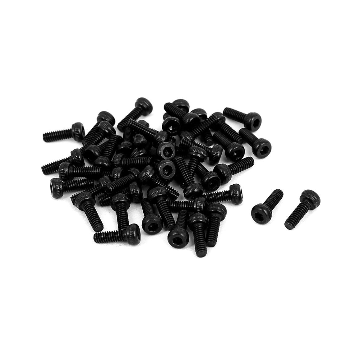 Harfington M2x6mm Alloy Steel Hex Bolt Socket Head Cap Machine Screws Black 50pcs