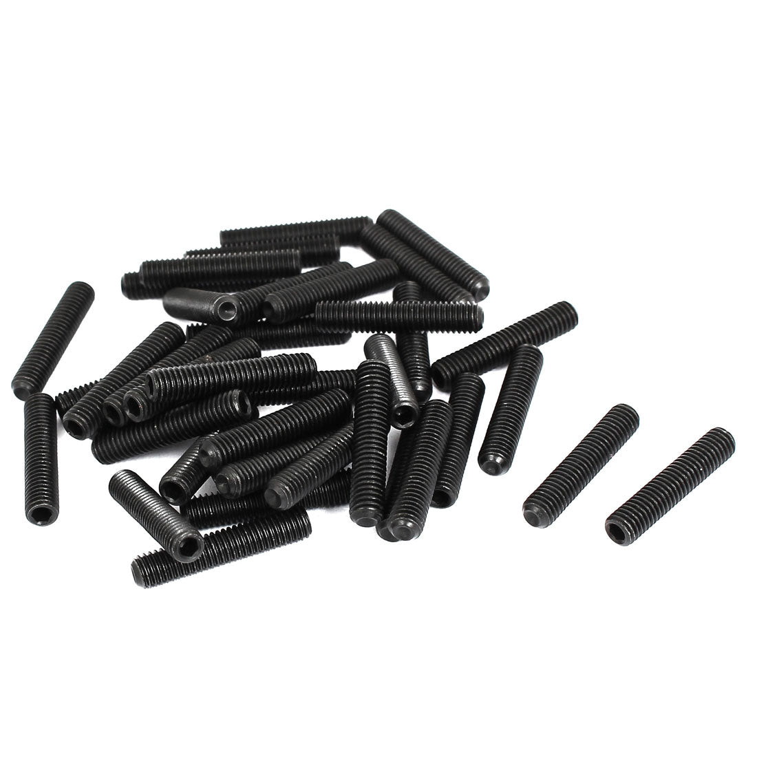 Harfington M5x25mm Hex Socket Set Cap Point Grub Screws Black 40pcs