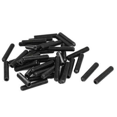 Harfington M5x25mm Hex Socket Set Cap Point Grub Screws Black 40pcs