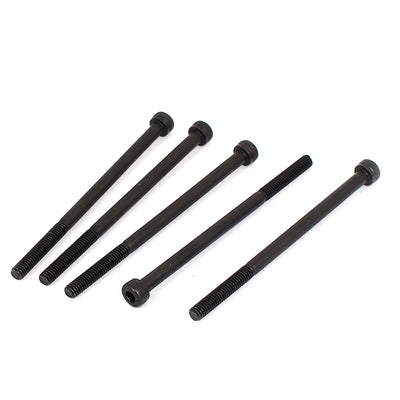Harfington M4x70mm Alloy Steel Hex Bolt Socket Head Cap Machine Screws Black 5pcs