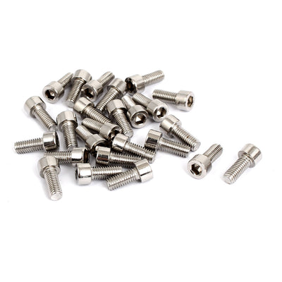 Harfington 25pcs 4mm Stainless Steel Hex Key Socket Head Cap Screws Bolts M5x0.8mmx12mm