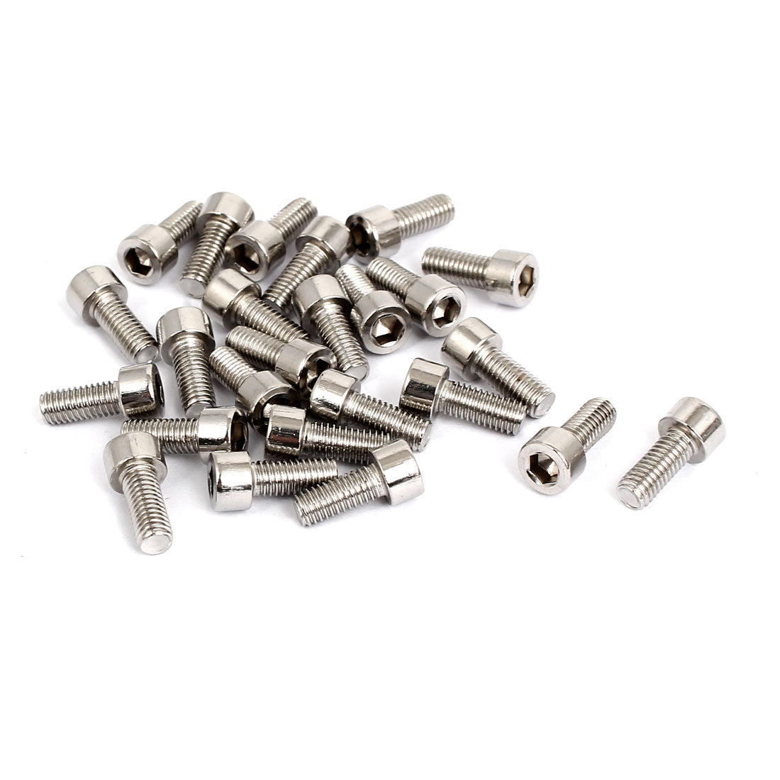 Harfington 25pcs 4mm Stainless Steel Hex Key Socket Head Cap Screws Bolts M5x0.8mmx12mm