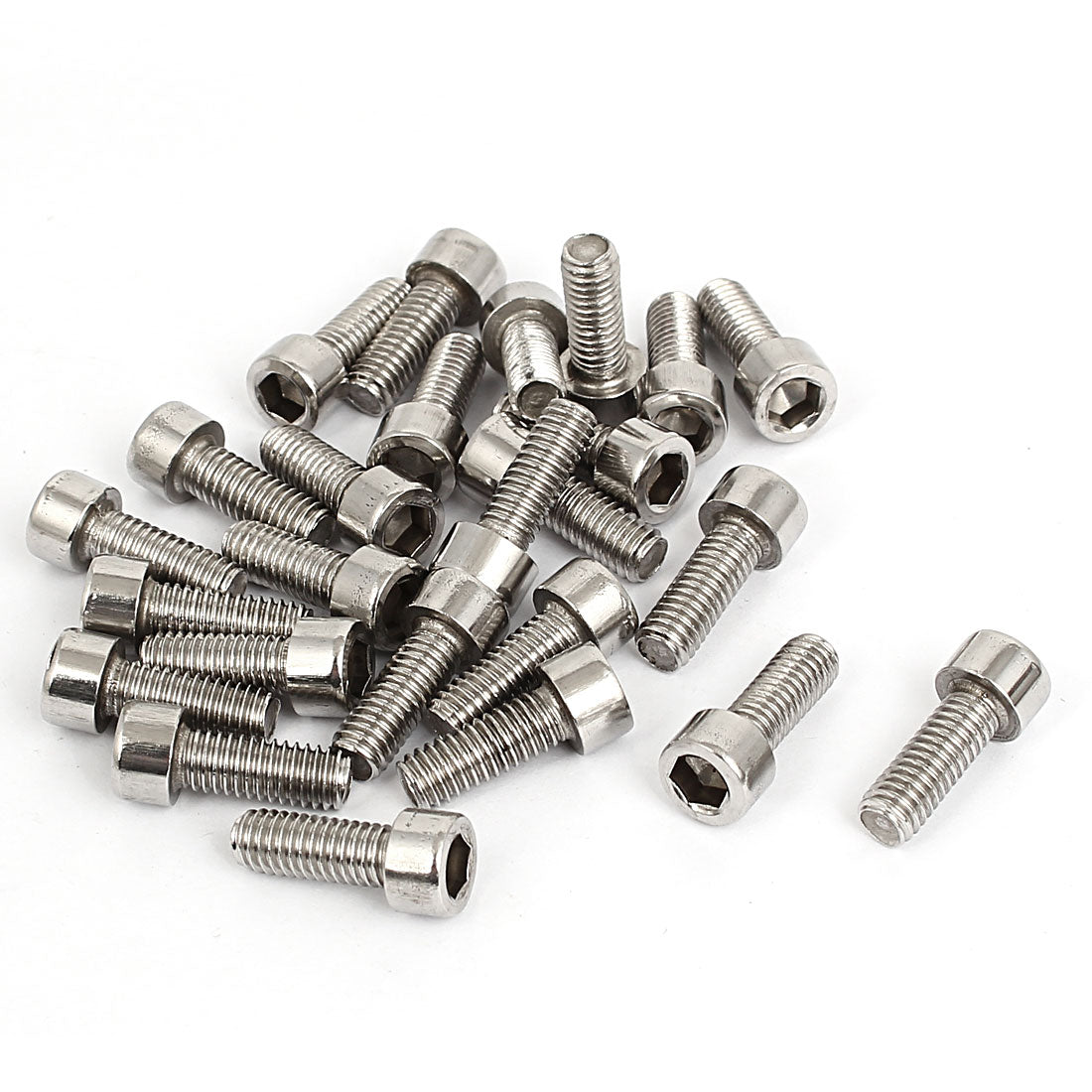 Harfington 25pcs 5mm Stainless Steel Hex Key Socket Head Cap Screws Bolts M6x1mmx16mm