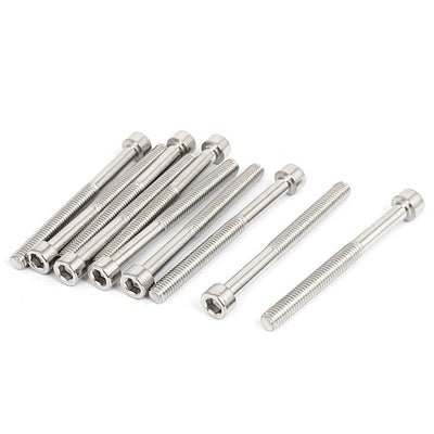Harfington M6x65mm 30mm Long Thread Stainless Steel Hex Key Socket Head Screws Bolts 10pcs