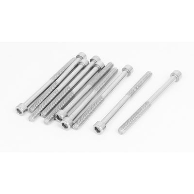 Harfington M6x80mm 38mm Long Thread Stainless Steel Hex Key Socket Head Cap Screws Bolts 10pcs