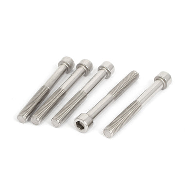Harfington M8x65mm 35mm Long Thread Stainless Steel Hex Key Socket Head Cap Screws Bolts 5pcs