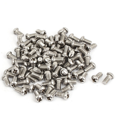 Harfington M4x8mm Stainless Steel Phillips Round Pan Head Machine Screws 100pcs