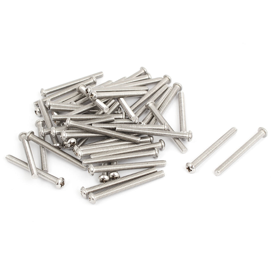 Harfington M4x40mm Stainless Steel Phillips Round Pan Head Machine Screws 50pcs