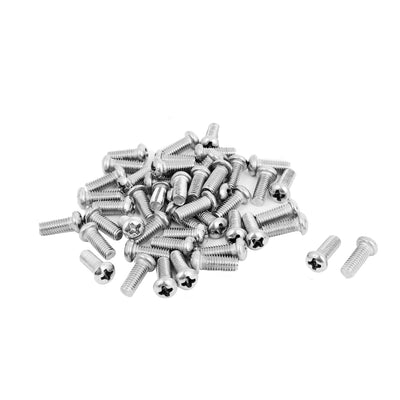 Harfington M5x12mm Stainless Steel Phillips Round Pan Head Machine Screws 50pcs