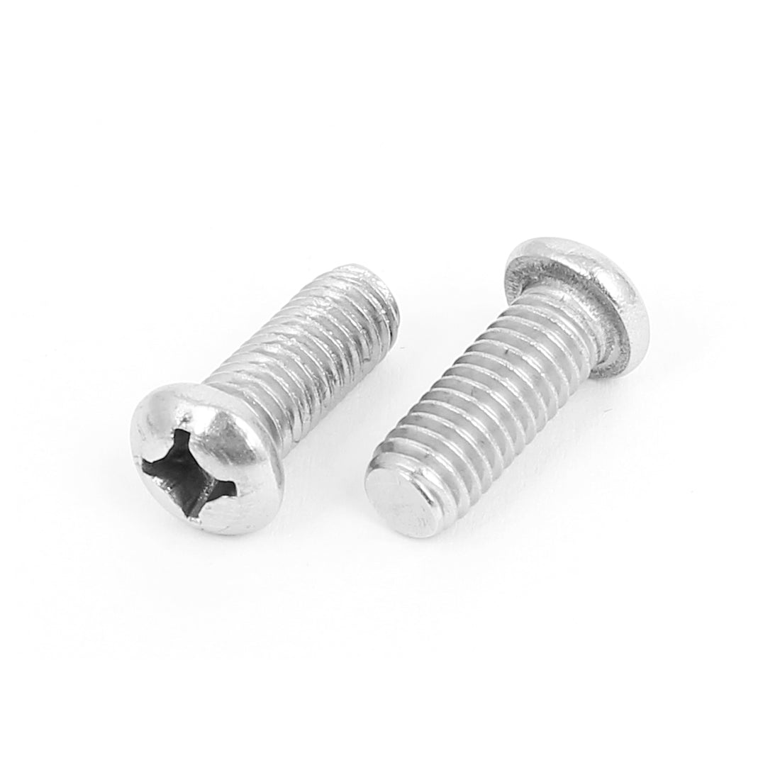 Harfington M6x15mm Stainless Steel Phillips Round Pan Head Machine Screws Silver Tone 25pcs