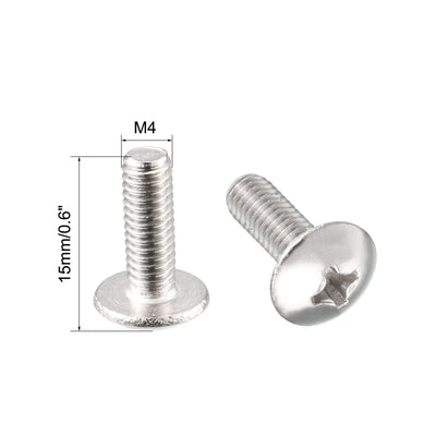Harfington M4x12mm Stainless Steel Phillips Head Machine Screws 50pcs
