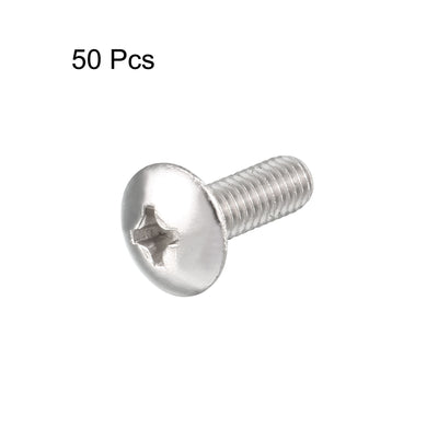 Harfington M4x12mm Stainless Steel Phillips Head Machine Screws 50pcs