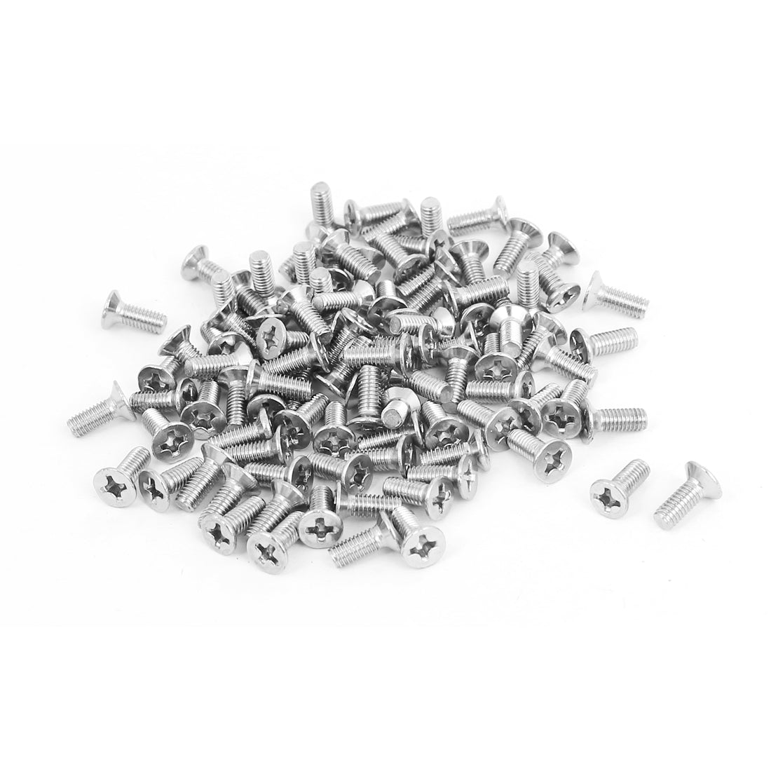 Harfington M3x8mm Stainless Steel Countersunk Flat Head Cross Phillips Screw Bolts 100pcs