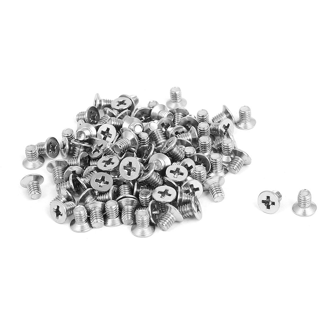 Harfington M4x6mm Stainless Steel Countersunk Flat Head Cross Phillips Screw Bolts 100pcs