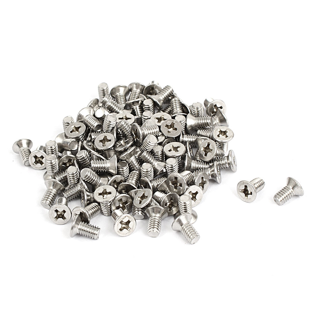 Harfington M4x8mm Stainless Steel Countersunk Flat Head Cross Phillips Screw Bolts 100pcs
