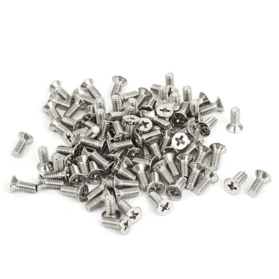 Harfington M4x10mm Stainless Steel Countersunk Flat Head Cross Phillips Screw Bolts 100pcs