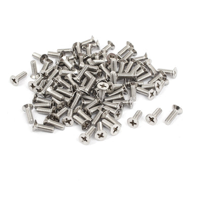 Harfington M4x12mm Stainless Steel Countersunk Flat Head Cross Phillips Screw Bolts 100pcs