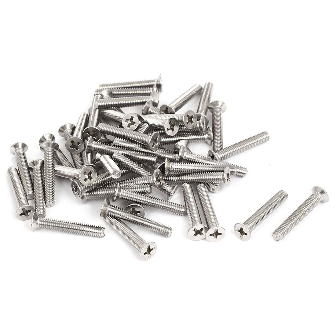 Harfington M4x25mm Stainless Steel Countersunk Flat Head Cross Phillips Screw Bolts 50pcs