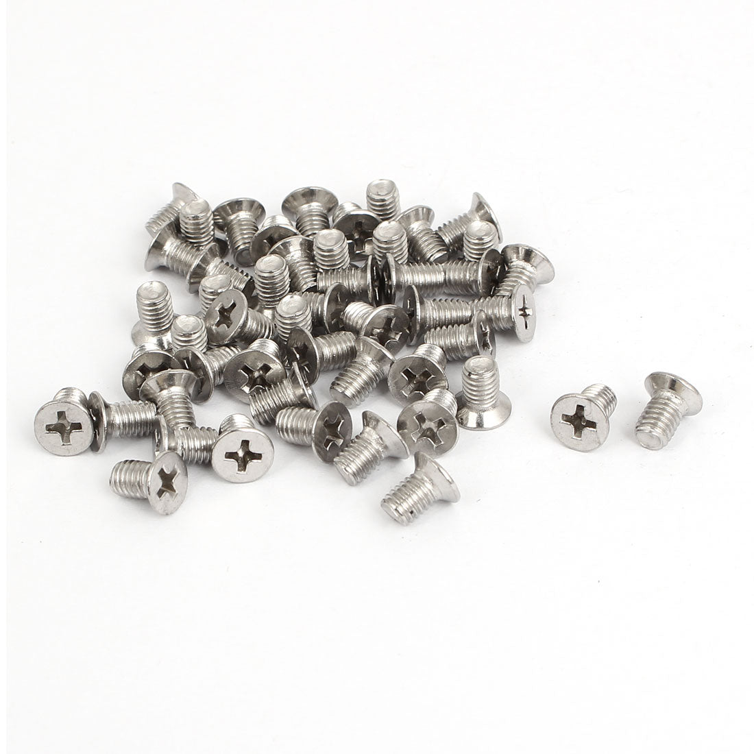 Harfington M5x8mm Stainless Steel Countersunk Flat Head Cross Phillips Screw Bolts 50pcs