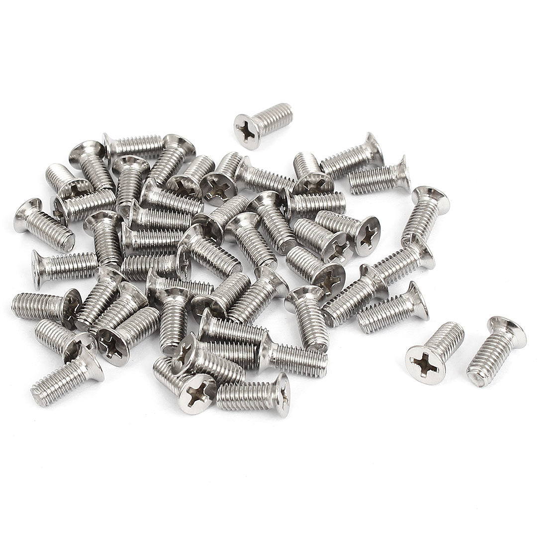 Harfington M5x12mm Stainless Steel Countersunk Flat Head Cross Phillips Screw Bolts 50pcs