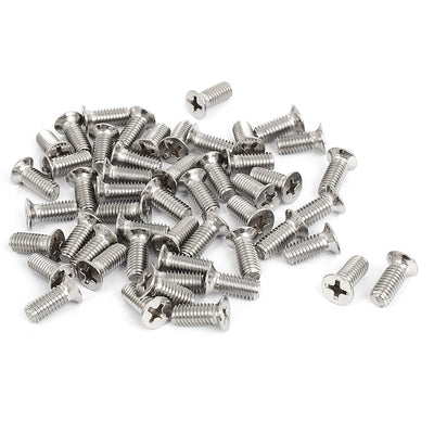 Harfington M5x12mm Stainless Steel Countersunk Flat Head Cross Phillips Screw Bolts 50pcs