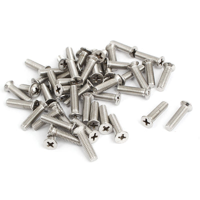 Harfington M5x20mm Stainless Steel Countersunk Flat Head Cross Phillips Screw Bolts 50pcs