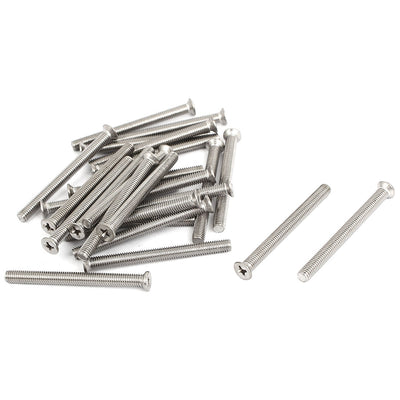 Harfington M5x55mm Stainless Steel Countersunk Flat Head Cross Phillips Screw Bolts 25pcs