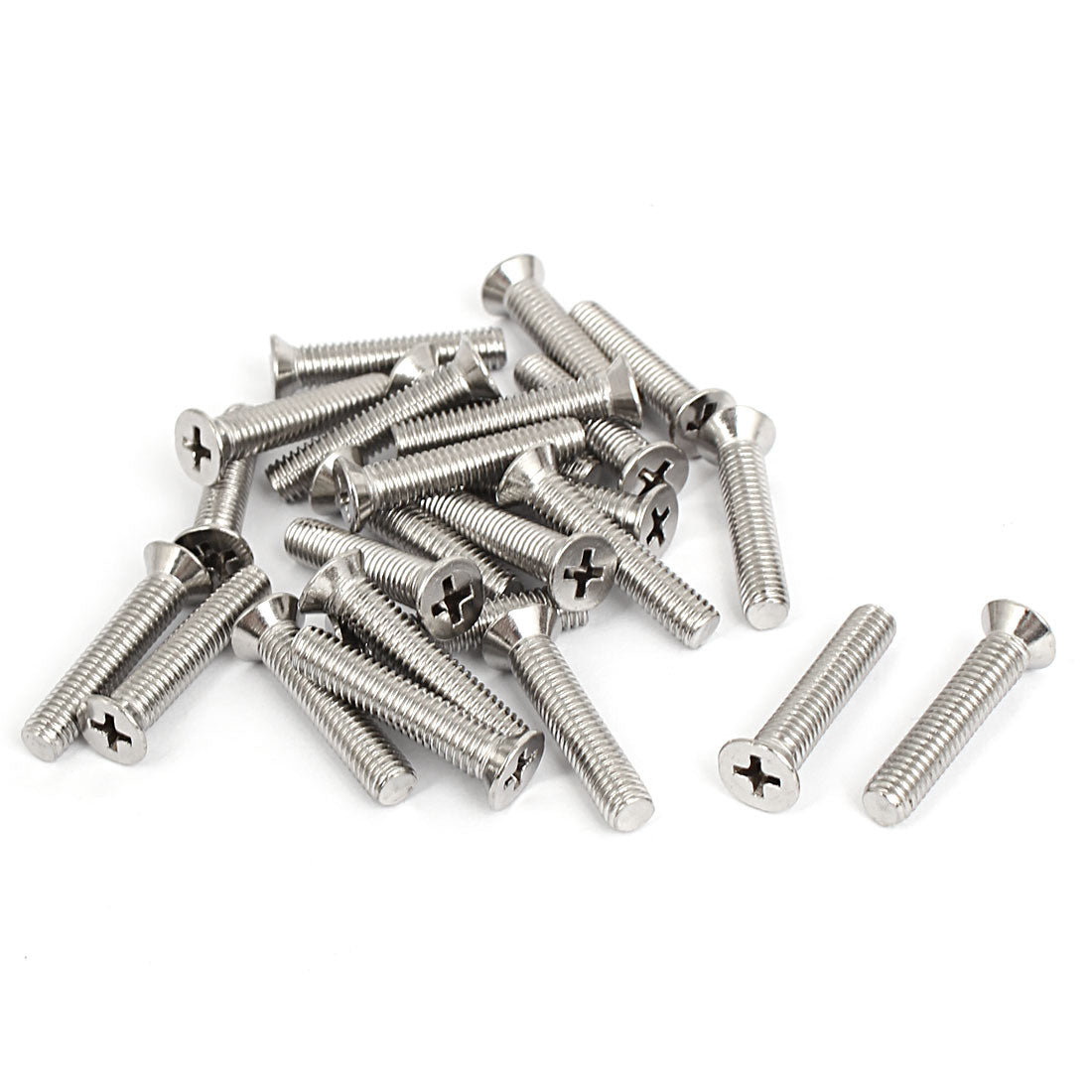 Harfington M6x30mm Stainless Steel Countersunk Flat Head Cross Phillips Screw Bolts 25pcs
